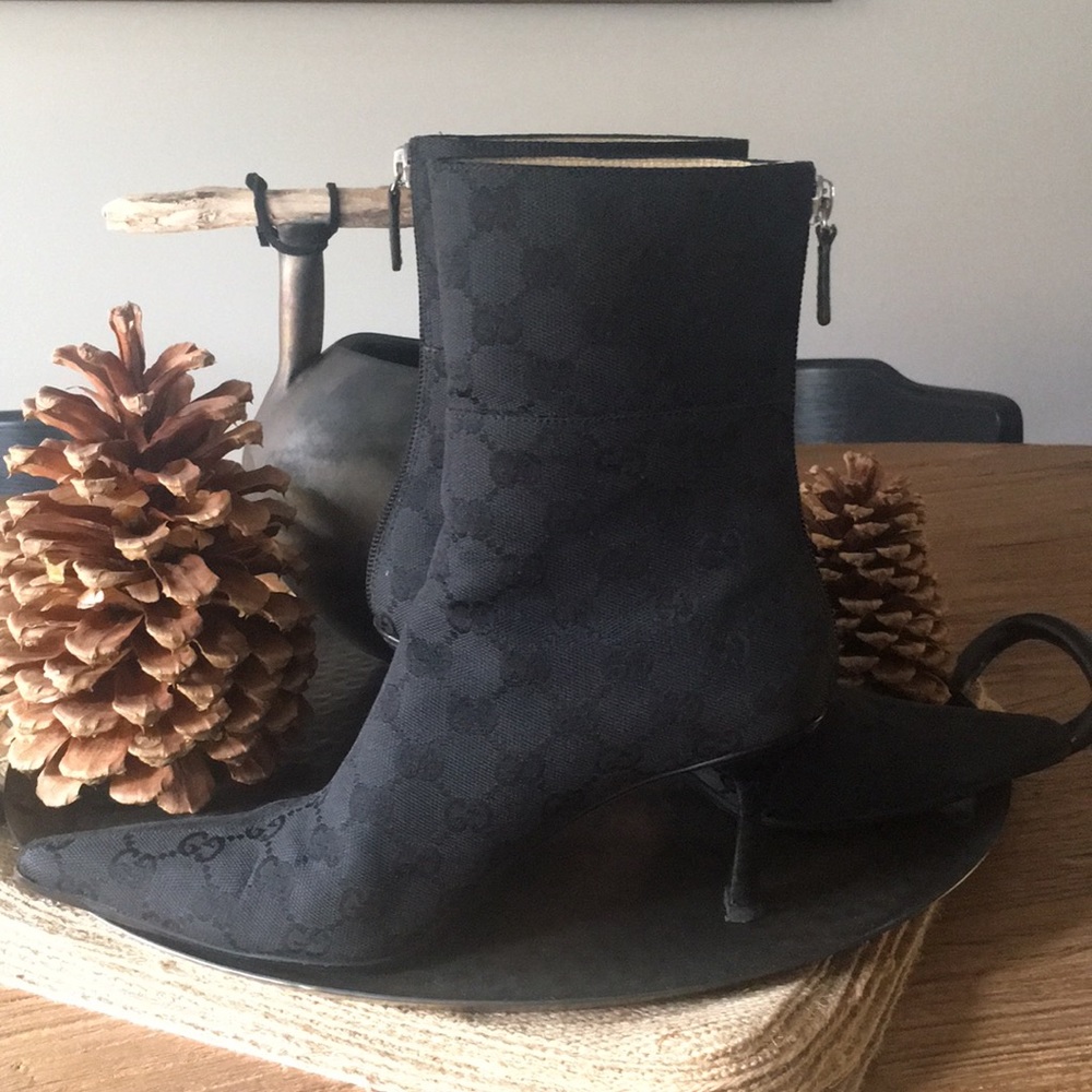 Gucci Monogram Boots Size 7.5